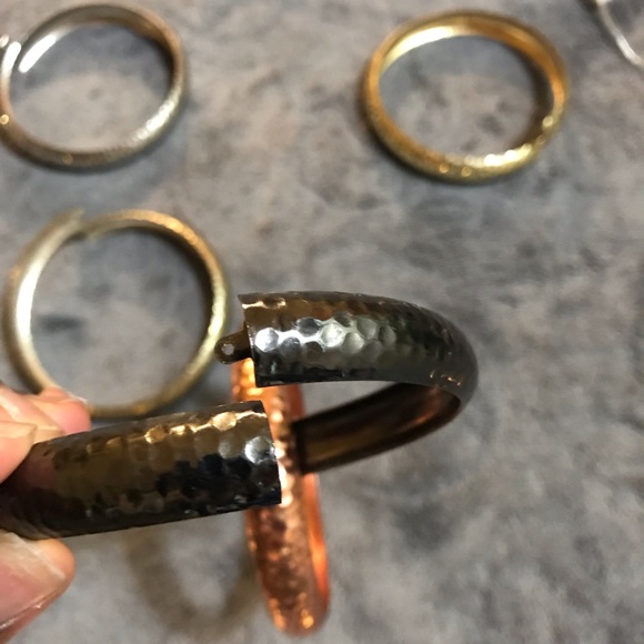 Multicolored 5-ring bangles bracelet Rose Gold - Picture 6 of 7